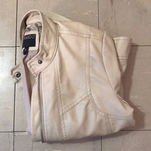 Nordstrom beige leather jacket